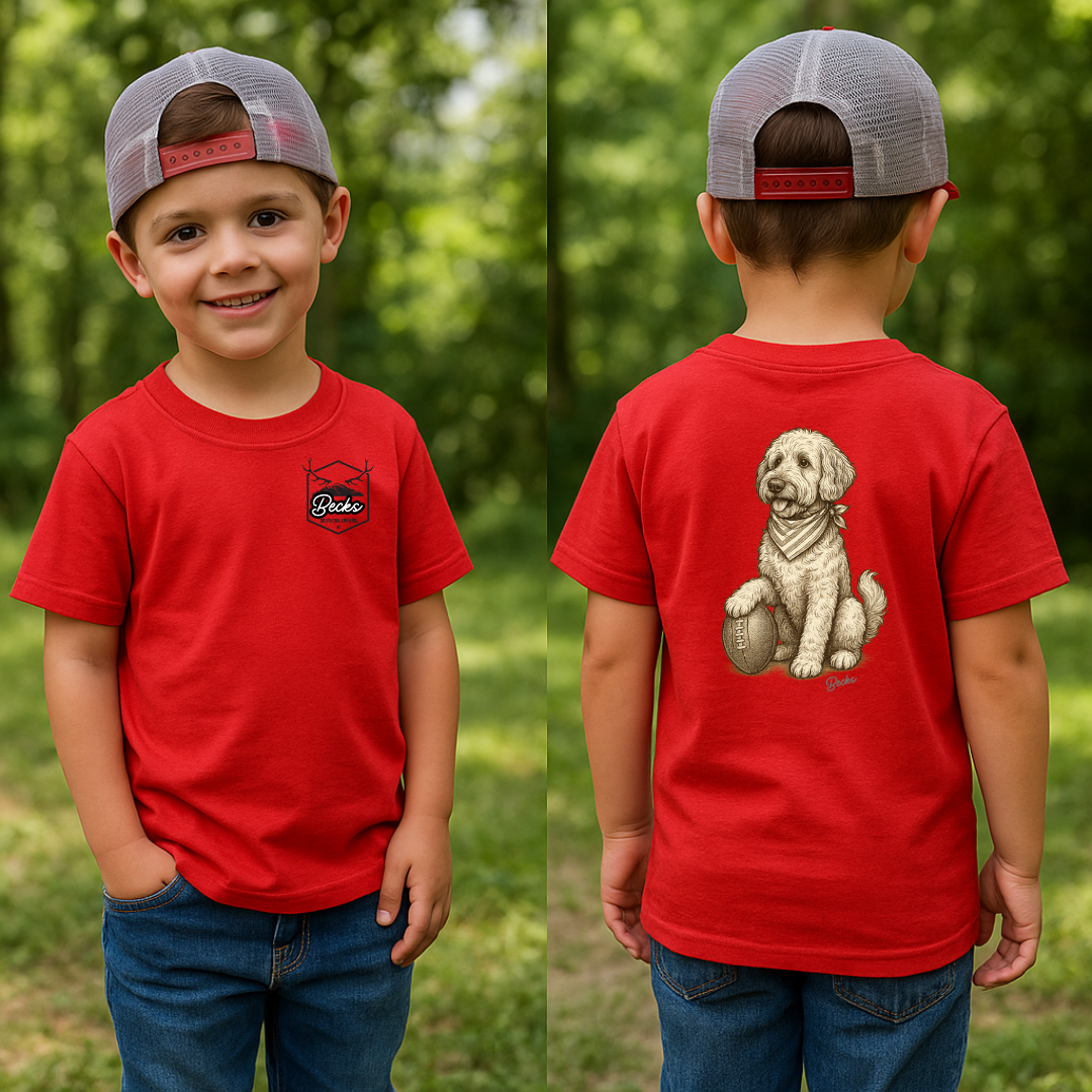 πΎ Game Day Pup Kids Tee β Football Dog Graphic Shirt
