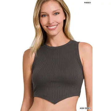 Zenana Ribbed Tank Crop Top