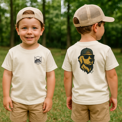 🐾 Cool Pup Kids Tee – Golden Retriever with Shades