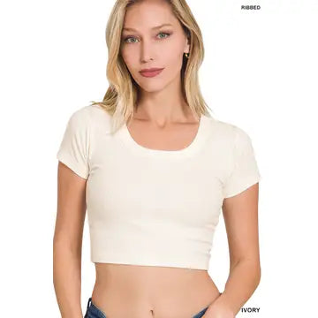 Zenana Ribbed Crop Top