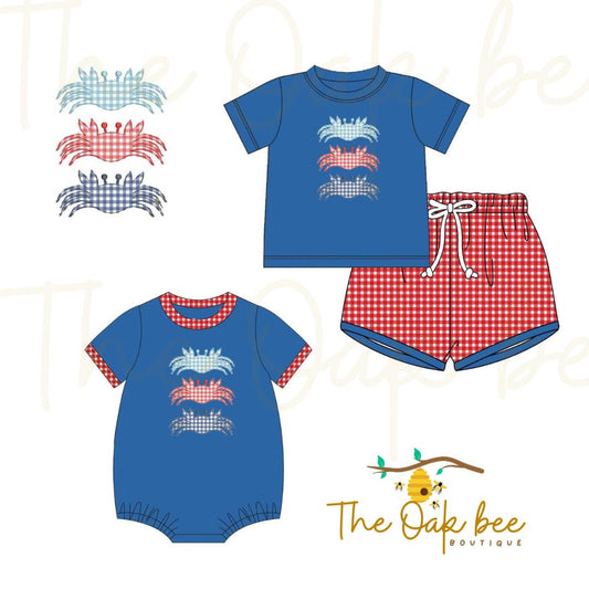 Boys Crab Appliqué Collection 🦀
