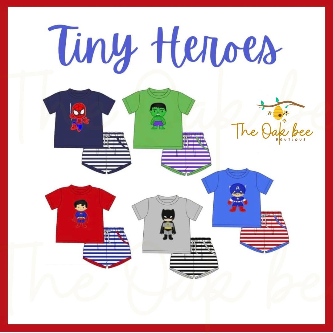 Tiny Heroes Boys Short Set Collection 🦸‍♂️✨