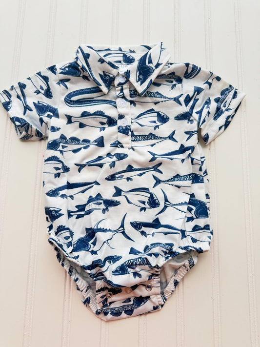 Boys Fishing Print Polo