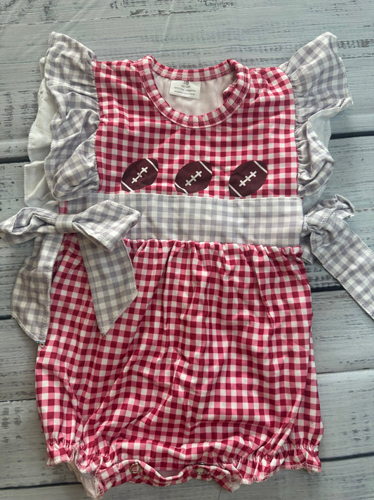 Football Gingham Bubble- 3-6M