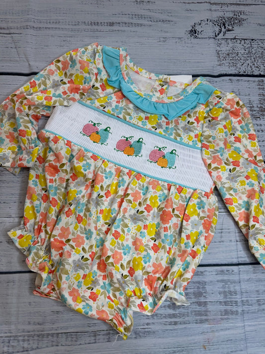 Colorful Smocked Pumpkin Bubble