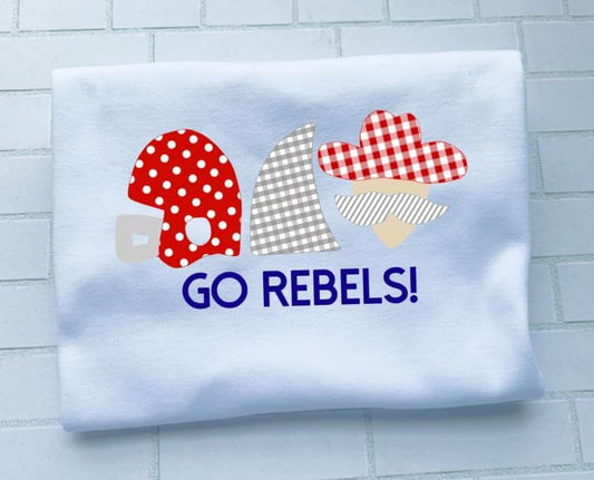 Ole Miss Trio/Ole Miss Football/Rebels Outfit//Sibling/Monogram/Ruffle/Baby/Kid/Toddler/Children/Shirt/Onesie/Bubble/Gown/Romper