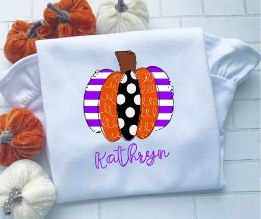 Pumpkin, Fall outfit, Girl Pumpkin, polka Dots/Sibling/Monogram/Ruffle/Baby/Kid/Toddler/Children/Shirt/Onesie/Bubble/Gown/Romper