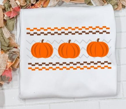 Pumpkin Faux Smock Shirt, Fall Outfit/Sibling/Monogram/Ruffle/Baby/Kid/Toddler/Children/Shirt/Onesie/Bubble/Gown/Romper