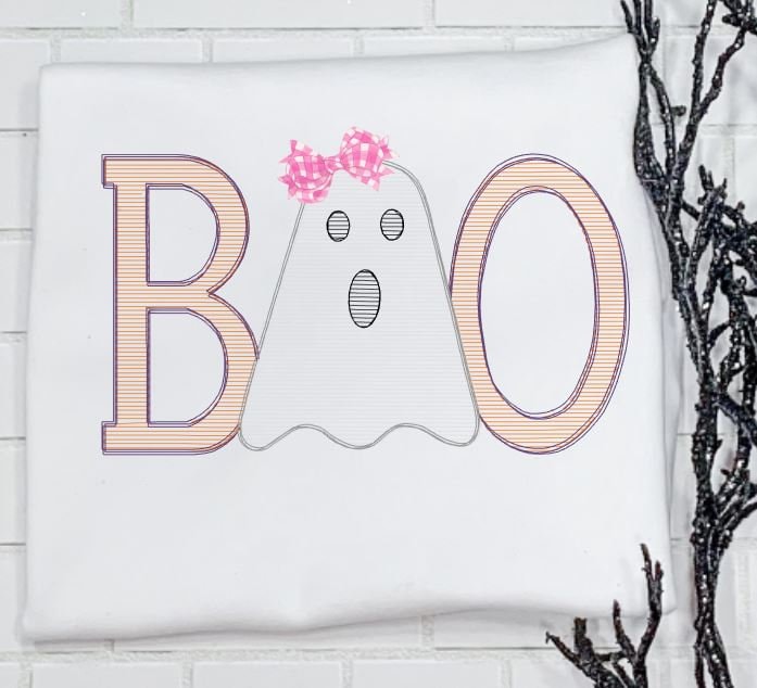 Halloween Shirt/ Boo/ Ghost/ Bow/ Girl Shirt/Sibling/Monogram/Ruffle/Baby/Kid/Toddler/Children/Shirt/Onesie/Bubble/Gown/Romper