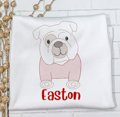 Georgia Bulldog Mascot/ Go dawgs/ Go bulldogs/Sibling/ Monogram/ Ruffle/ Baby/ Kid/ Toddler/ Children/ Shirt/ Onesie/ Bubble/ Gown/Romper