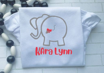 Sketch Elephant, Big AL, Zoo,Safari,Alabama Football/Sibling/Monogram/Ruffle/Baby/Kid/Toddler/Children/Shirt/Onesie/Bubble/Gown/Romper