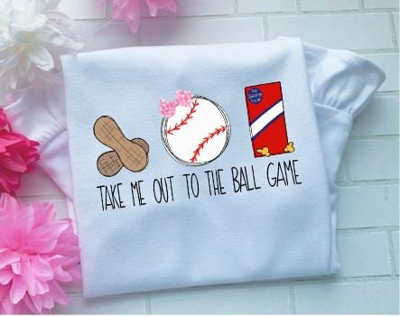 Baseball Trio,ball game, Peanuts and Cracker Jacks/Sibling/Monogram/Ruffle/Baby/Kid/Toddler/Children/Shirt/Onesie/Bubble/Gown/Romper