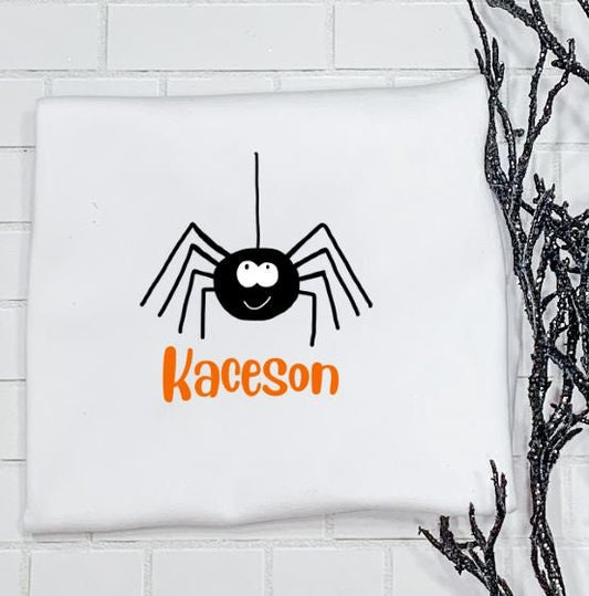 Spider, Halloween Outfit/Sibling/Monogram/Ruffle/Baby/Kid/Toddler/Children/Shirt/Onesie/Bubble/Gown/Romper