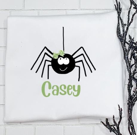 Spider, Ghost Trick or Treating, Halloween Outfit/Sibling/Monogram/Ruffle/Baby/Kid/Toddler/Children/Shirt/Onesie/Bubble/Gown/Romper