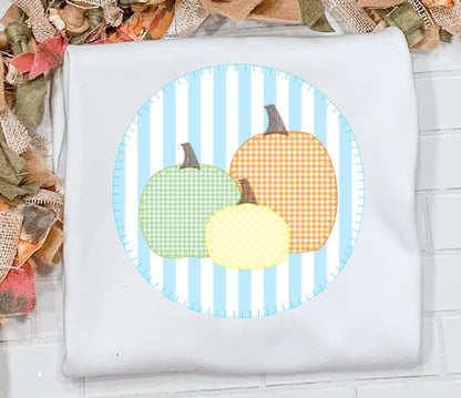 Pumpkin Trio/Boy/Fall outfit/ Fall Festival/Sibling/Monogram/Ruffle/Baby/Kid/Toddler/Children/Shirt/Onesie/Bubble/Gown/Romper