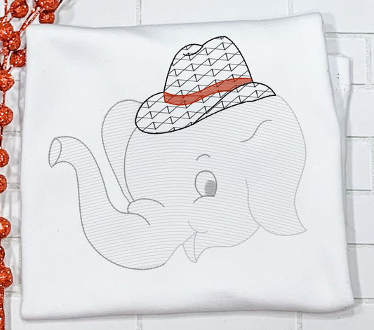 Sketch Big AL/ Houndstooth hat/Alabama/Paul Bear Bryant/Sibling/Monogram/Ruffle/Baby/Kid/Toddler/Children/Shirt/Onesie/Bubble/Gown/Romper