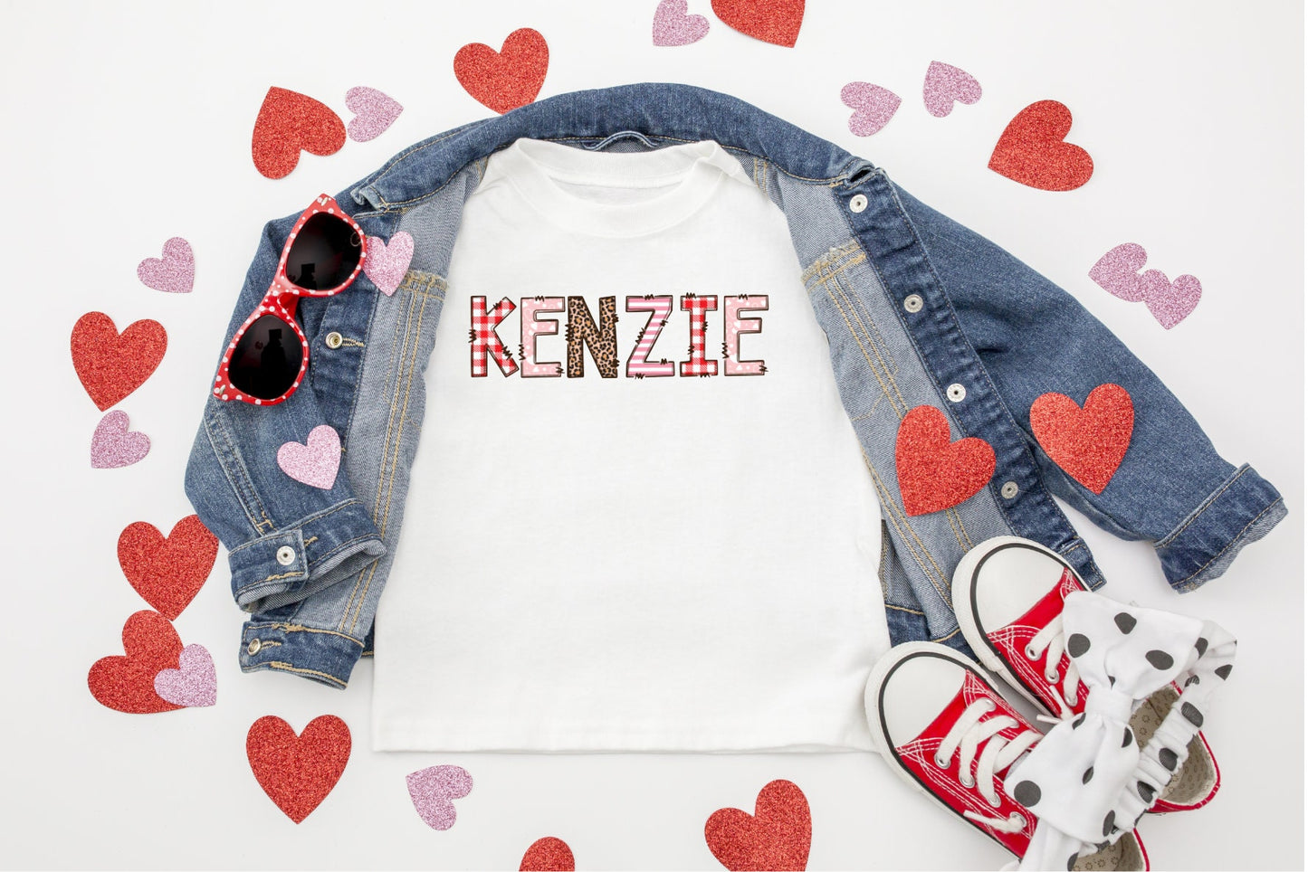 Valentine’s Day outfit/Personalized Name/ smiley face/ sibling/Monogram/Ruffle/Baby/Kid/Toddler/Children/Shirt/Onesie/Bubble/Gown/Romper