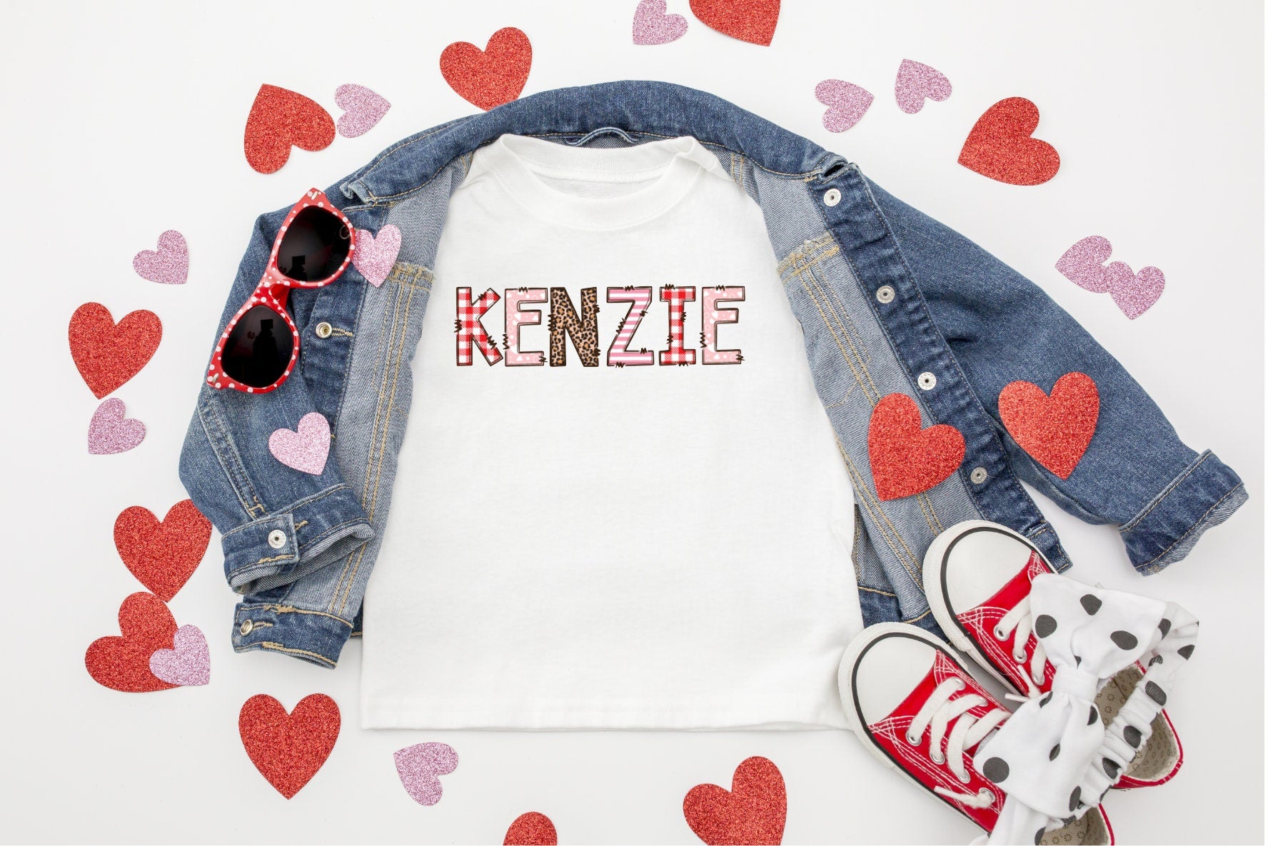 Valentine’s Day outfit/Personalized Name/ smiley face/ sibling/Monogram/Ruffle/Baby/Kid/Toddler/Children/Shirt/Onesie/Bubble/Gown/Romper