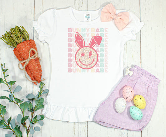 Hoppy Bunny/EASTER/Bunny Shirt/Initials/bunny/chick/egg/Sibling/Monogram/Ruffle/Baby/Kid/Toddler/Children/Shirt/Onesie/Bubble/Gown/Romper