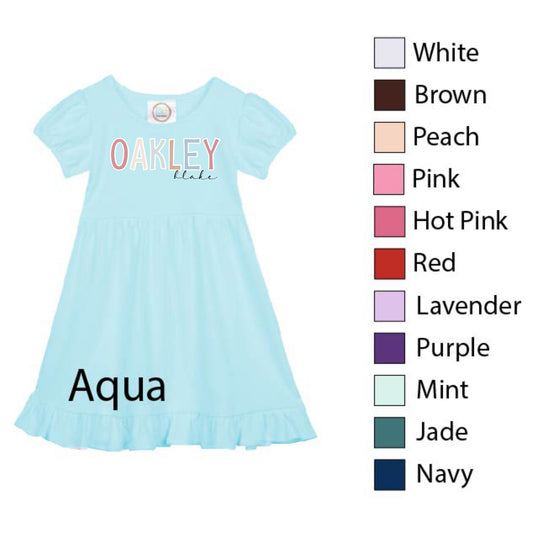 Personalized Name Dress/ Doodle Letters/ Neutral Design/Sibling/Monogram/Ruffle/Baby/Kid/Toddler/Children/Shirt/Onesie/Bubble/Gown/Romper