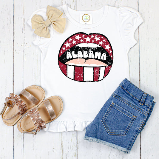 Alabama Football/SEC Football/Roll Tide/Sibling/Monogram/Ruffle/Baby/Kid/Toddler/Children/Shirt/Onesie/Bubble/Gown/Romper