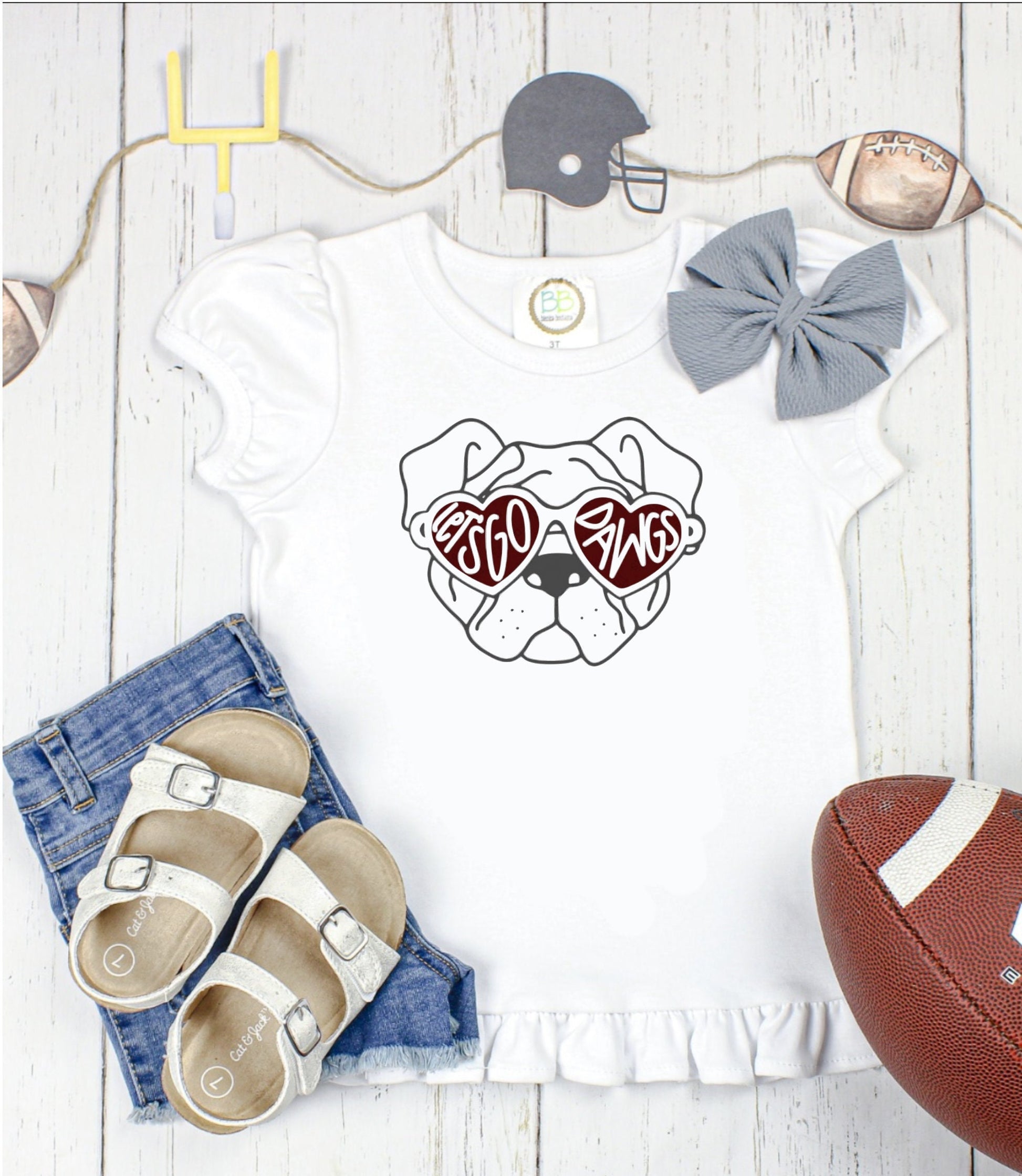 Georgia Bulldog Mascot/ Go dawgs/ Go bulldogs/Sibling/ Monogram/ Ruffle/ Baby/ Kid/ Toddler/ Children/ Shirt/ Onesie/ Bubble/ Gown/Romper