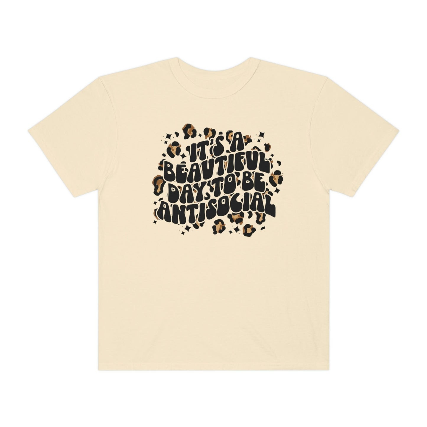 Its a beautiful day to be anti social - Comfort Color Shirt - Leopard Tee - Anti social Club Design - Oversized Shirt - Retro Shirt