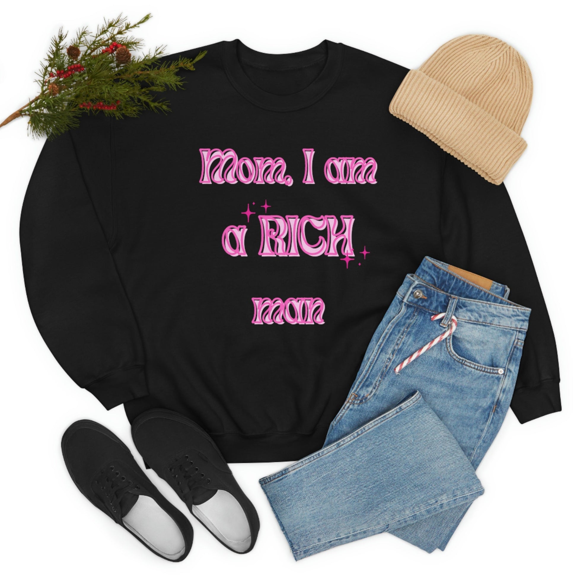 Mom I am a Rich Man crewneck, Vintage Aesthetic, Equal Rights, Empowered Woman, Feminist Gift, Trendy Shirt, Aesthetic Shirt, Gildan Crew