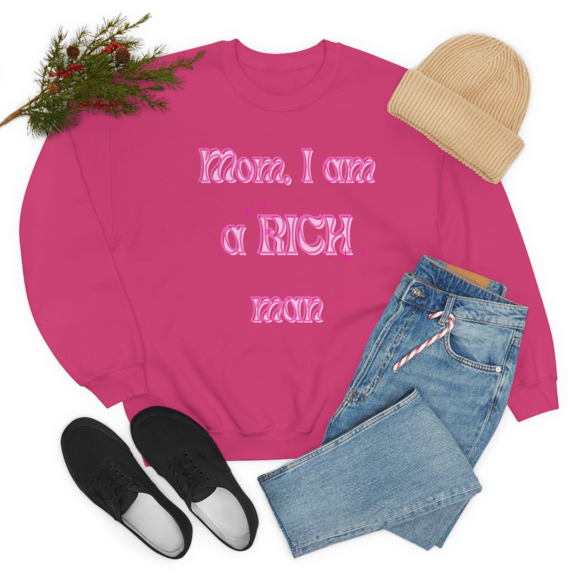 Mom I am a Rich Man crewneck, Vintage Aesthetic, Equal Rights, Empowered Woman, Feminist Gift, Trendy Shirt, Aesthetic Shirt, Gildan Crew