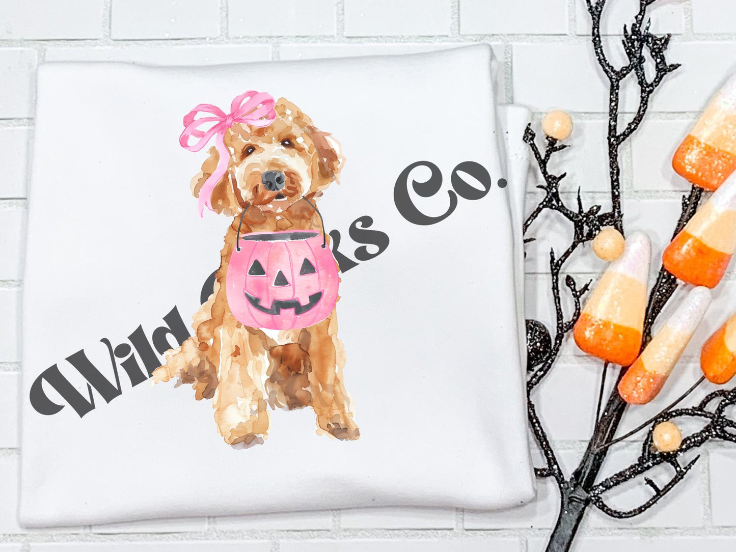 Doodle Halloween Design/ Dog/Halloween Shirt/ Bow/ Girl /Sibling/Monogram/Ruffle/Baby/Kid/Toddler/Children/Shirt/Onesie/Bubble/Gown/Romper